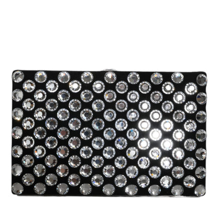 Black Velvet Crystal Clutch Evening Party Purse Bag