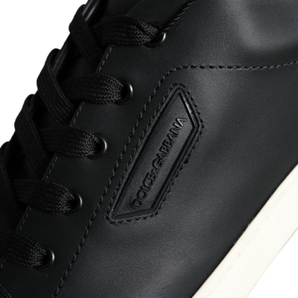 Black Leather Portofino Low Top Sneakers Shoes