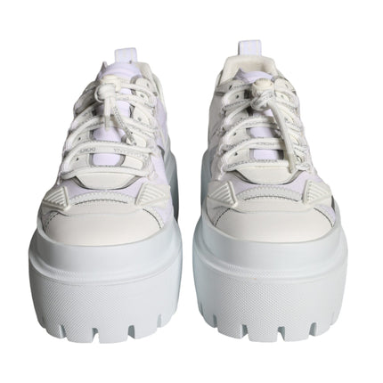 White Silver Chunky Platform Sneakers Shoes