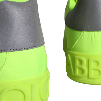 Neon Green Logo Tape Low Top Sneakers Shoes