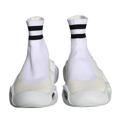 White Black Slip On Wave Socks Sneakers Shoes