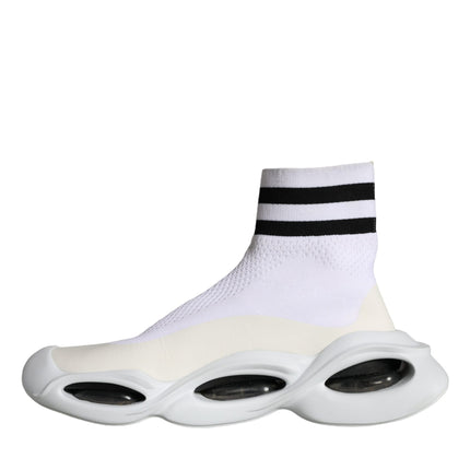 White Black Slip On Wave Socks Sneakers Shoes