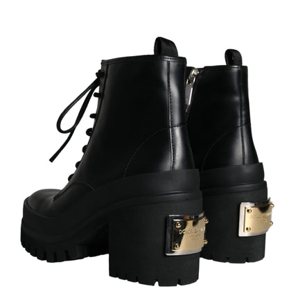 Black Lace Up Trekking Ankle Boots Men Shoes