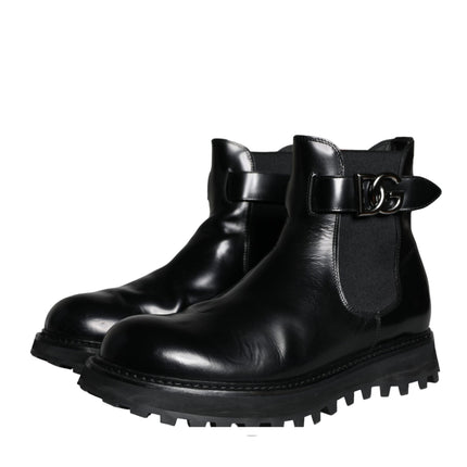 Black Belted DG Logo Men Chelsea Boots Shoes