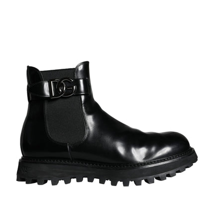 Black Belted DG Logo Men Chelsea Boots Shoes