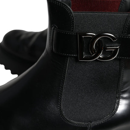 Black Belted DG Logo Men Chelsea Boots Shoes