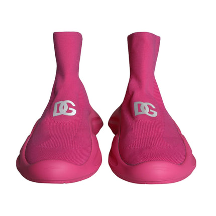 Pink Logo Print Slip On Socks Sneakers Shoes