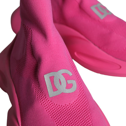 Pink Logo Print Slip On Socks Sneakers Shoes