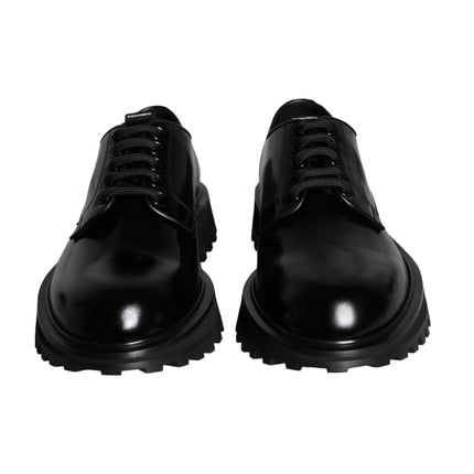 Black Calf Leather Derby Formal Dress Shoes