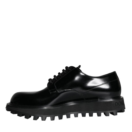 Black Calf Leather Derby Formal Dress Shoes