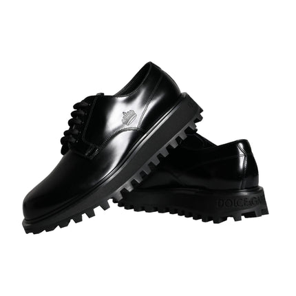 Black Calf Leather Derby Formal Dress Shoes