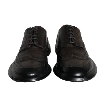 Black Leather Oxford Wingtip Formal Men Shoes