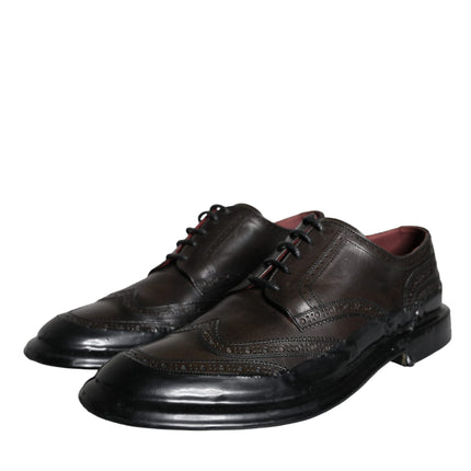 Black Leather Oxford Wingtip Formal Men Shoes