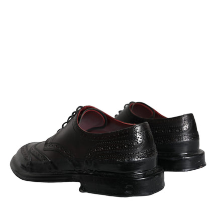 Black Leather Oxford Wingtip Formal Men Shoes