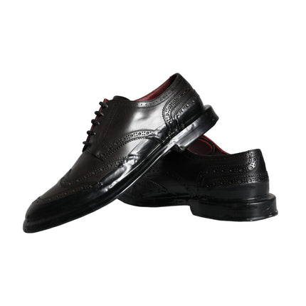 Black Leather Oxford Wingtip Formal Men Shoes