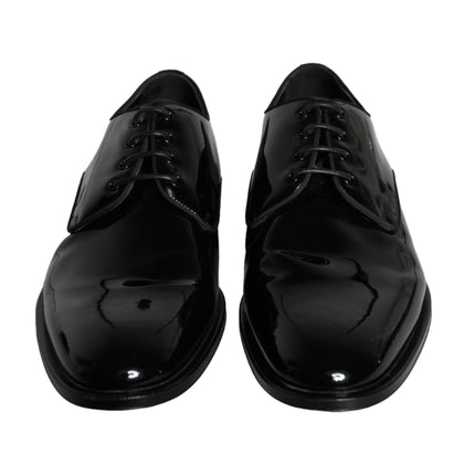 Black Calfskin Leather Derby Men Dress Shoes