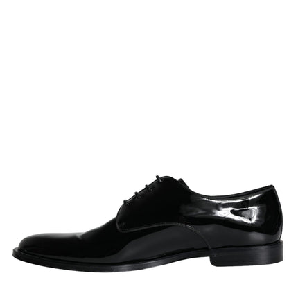 Black Calfskin Leather Derby Men Dress Shoes