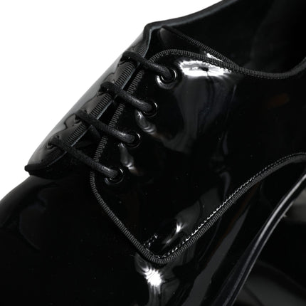 Black Calfskin Leather Derby Men Dress Shoes