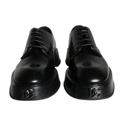 Black Calf Leather Derby Formal Dress Shoes