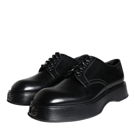 Black Calf Leather Derby Formal Dress Shoes