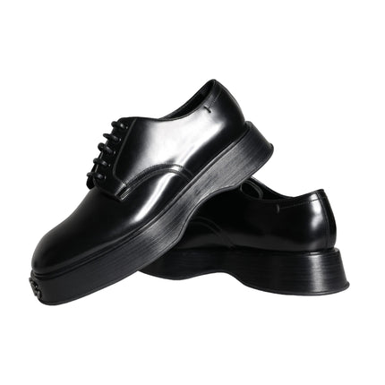 Black Calf Leather Derby Formal Dress Shoes