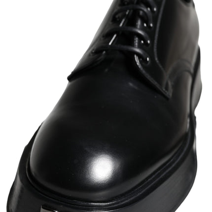 Black Calf Leather Derby Formal Dress Shoes