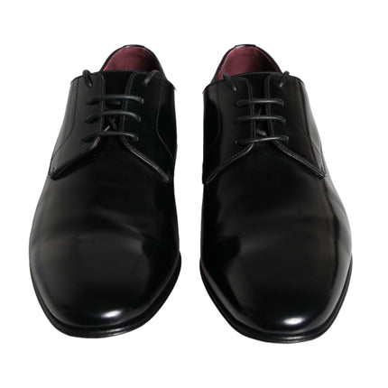 Black Calfskin Leather Derby Men Dress Shoes