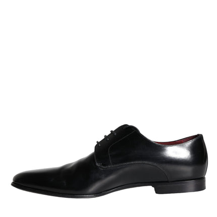 Black Calfskin Leather Derby Men Dress Shoes