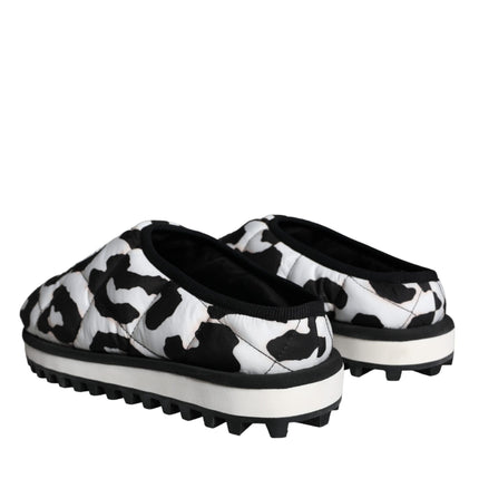 Black White Quilted Logo Sandals Slides Shoes