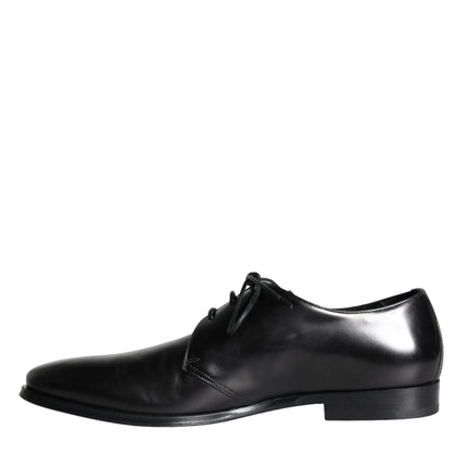 Black Calfskin Leather Derby Men Dress Shoes