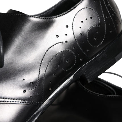 Black Calfskin Leather Derby Men Dress Shoes