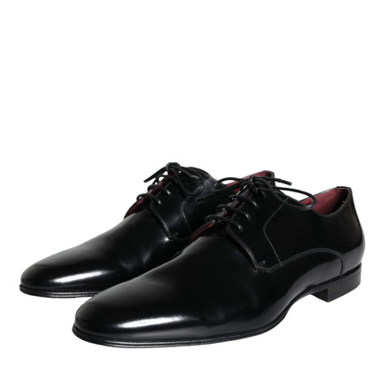 Black Calfskin Leather Derby Dress Men Shoes