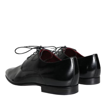 Black Calfskin Leather Derby Dress Men Shoes