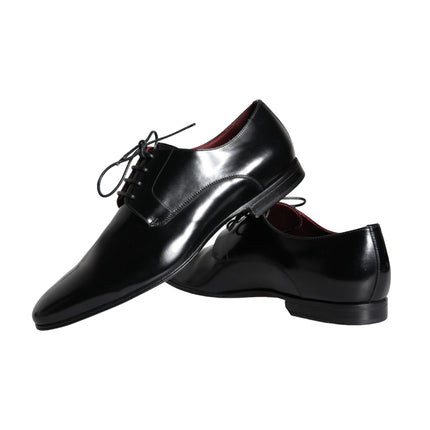 Black Calfskin Leather Derby Dress Men Shoes