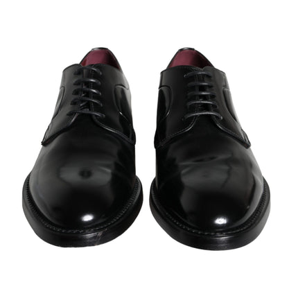 Black Calfskin Leather Derby Men Dress Shoes