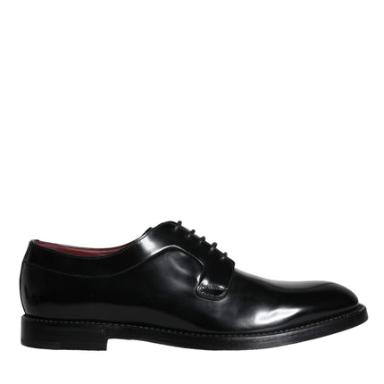 Black Calfskin Leather Derby Men Dress Shoes