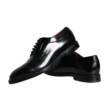 Black Calfskin Leather Derby Men Dress Shoes