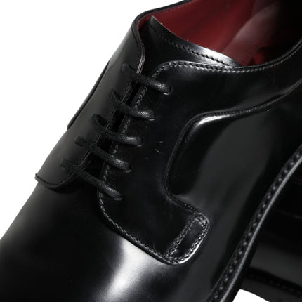 Black Calfskin Leather Derby Men Dress Shoes