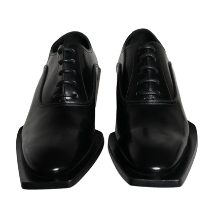 Black Calfskin Leather Derby Dress Men Shoes