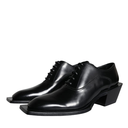 Black Calfskin Leather Derby Dress Men Shoes