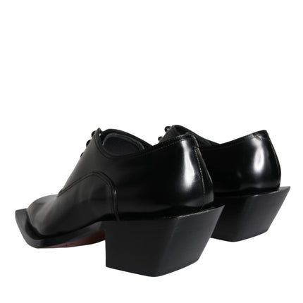 Black Calfskin Leather Derby Dress Men Shoes