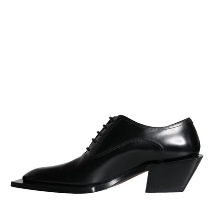 Black Calfskin Leather Derby Dress Men Shoes