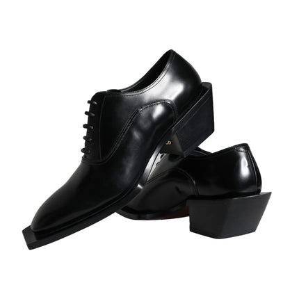 Black Calfskin Leather Derby Dress Men Shoes