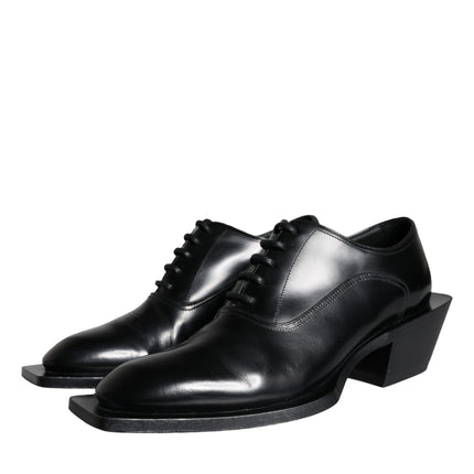 Black Calfskin Leather Derby Dress Men Shoes