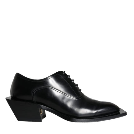 Black Calfskin Leather Derby Dress Men Shoes