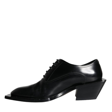 Black Calfskin Leather Derby Dress Men Shoes