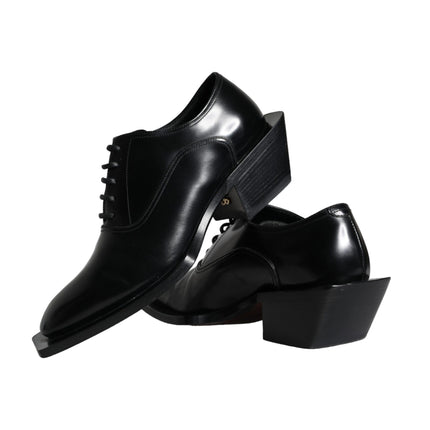 Black Calfskin Leather Derby Dress Men Shoes