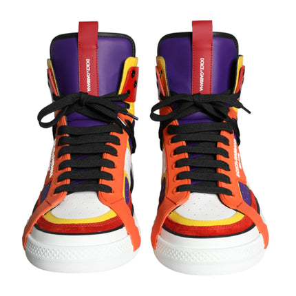 Multicolor Leather High Top Sneakers Shoes