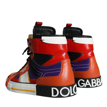 Multicolor Leather High Top Sneakers Shoes