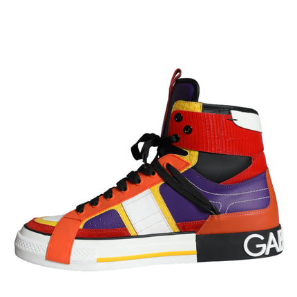 Multicolor Leather High Top Sneakers Shoes